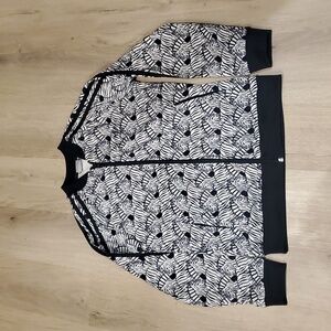 Girls' Adidas Zebra Print Jogger Zip-up Jacket. Size youth medium.